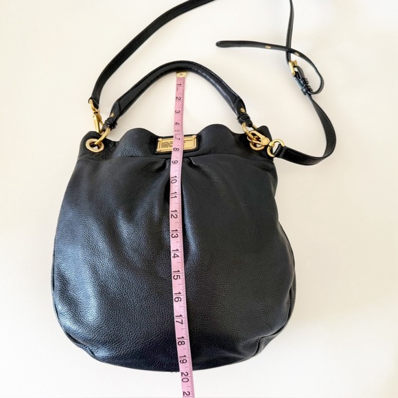 Marc By Marc Jacobs Bag Classic Q Hillier Pebbled Leather Hobo Minimalist Black - Picture 12 of 16
